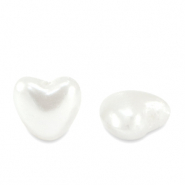 Imitations perles d&rsquo;eau douce coeur Blanc