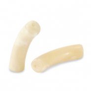 Perles acryliques tube Beige marbré