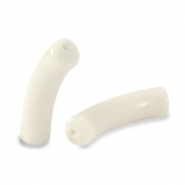 Perles acryliques tube Blanc cassé