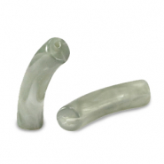 Perles acryliques tube Greige marbré