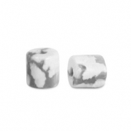 Pierres naturelles Magnésite disc 2x2mm Blanc marbre