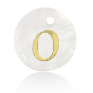 Pendentifs coquillage specials lettre O Doré-blanc (couleur naturelle)