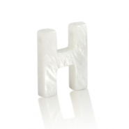 Pendentifs coquillage specials lettre H Blanc (couleur naturelle)