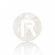 Pendentifs coquillage specials lettre R Blanc (couleur naturelle)