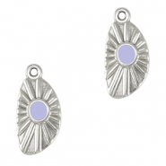 Breloques en métal DQ irrégulier Argenté antique-violet lavande (sans nickel)