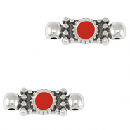 Breloques en métal DQ connecteur Argenté antique-rouge (sans nickel)