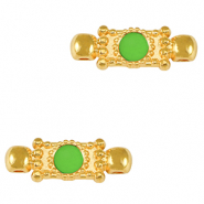 Breloques en métal DQ connecteur Doré-vert néon (sans nickel)