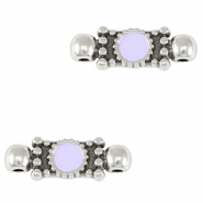Breloques en métal DQ connecteur Argenté antique-violet lavande (sans nickel)