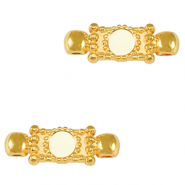 Breloques en métal DQ connecteur Doré-blanc ivoire (sans nickel)
