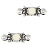 Breloques en métal DQ connecteur Argenté antique-blanc ivoire (sans nickel)