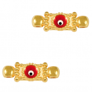 Breloques en métal DQ connecteur Oeil porte-bonheur Doré-rouge (sans nickel)