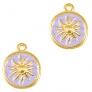 Breloques en métal DQ soleil Doré-violet lavande (sans nickel)