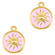 Breloques en métal DQ soleil Doré-rose lilas (sans nickel)