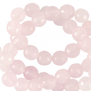 Pierres naturelles Quartz Laiteux 8mm facettées Rose doux