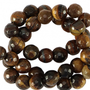 Pierres naturelles Œil de tigre 6mm facettées Marron doré