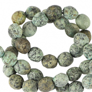 Pierres naturelles Jaspe Dalmatien 6mm facettées Vert maya multicolore