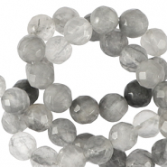 Pierres naturelles 4mm facettées Gris glacier