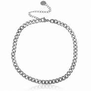 Chaines de cheville en acier Inox jaseron maillons Argent&eacute;