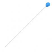 Apprêts en métal DQ clou à tête boule 52mm Argenté antique-bleu pétrole (sans nickel)