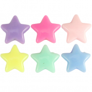 Perles lettres acryliques étoile Multicolore pastel