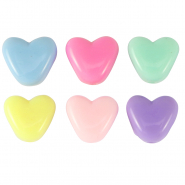 Perles lettres acryliques cœur Multicolore pastel