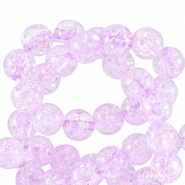 Perles en verre 6 mm craquelé Lilas rose pur