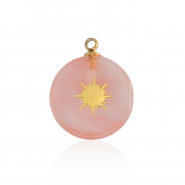 Breloques en acier Inox soleil Doré-rose