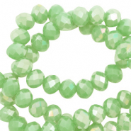 Perles à facettes 4x3mm disque Vert pastel-AB coating