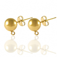 Boucles d'oreilles / puces d’oreilles en acier Inox avec anneau 8mm Doré