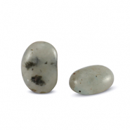 Pierres naturelles perles Quartz oval Gris fumé