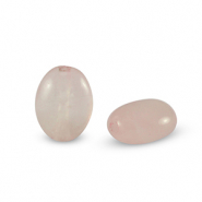 Pierres naturelles perles Quartz Rose oval Rose pâle