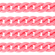 Chaîne acrylique 22mm brillante Rose hot