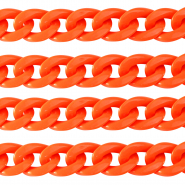 Cha&icirc;ne acrylique 22mm brillante Orange n&eacute;on