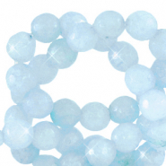 Pierres naturelles 8mm Jade facettées Bleu poudre