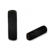 Pierres naturelles perles Agate tube Marron-noir