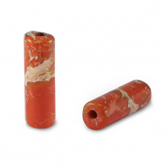 Pierres naturelles perles tube Rouge rouille