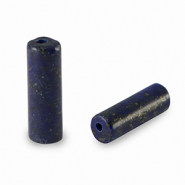 Pierres naturelles perles Lapis-Lazuli tube Bleu foncé