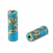 Pierres naturelles perles tube Bleu océan