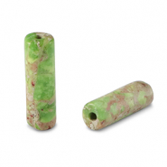 Pierres naturelles perles tube Vert clair