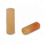 Pierres naturelles perles Quartz Aventurine tube Orange cuivré