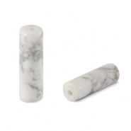 Pierres naturelles perles magnésite tube Marbre blanc