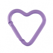Apprêts colorés anneau porte-clés coeur Violet