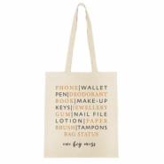 Sacs en coton "Bag status one big mess" Beige écru