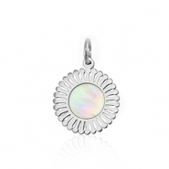 Breloques en acier Inox coquille 12mm Argenté-blanc (couleur naturelle)