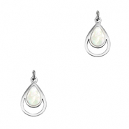 Breloques en acier Inox coquille goutte Argenté-blanc (couleur naturelle)