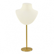 Présentoir bijoux en forme de buste pour colliers Doré-beige