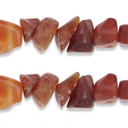Perles Chips Agate Orange soleil foncé
