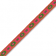 Ruban avec fleurs Orange néon-vert-rose