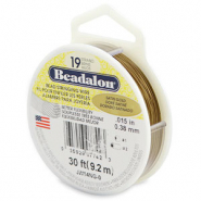 Beadalon stringing wire 19 strand 0.38mm Doré satiné