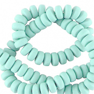 Perles en polymère rondelles 7mm Bleu clair